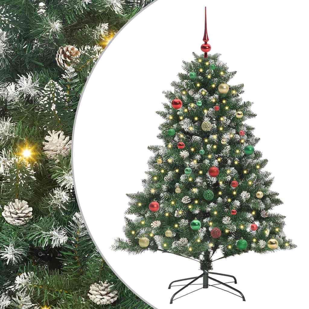 Mākslīgā Ziemassvētku eglīte zaļa 150 cm PVC, plastmasa un tērauds