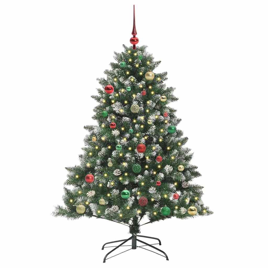 Mākslīgā Ziemassvētku eglīte zaļa 150 cm PVC, plastmasa un tērauds