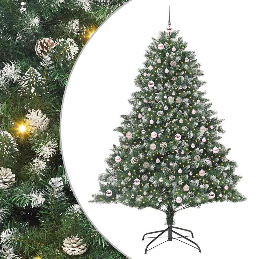 Artificial Christmas Tree Green 210 cm PVC, plastic and steel
