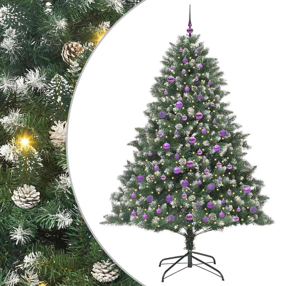 Artificial Christmas Tree Green 210 cm PVC, plastic and steel