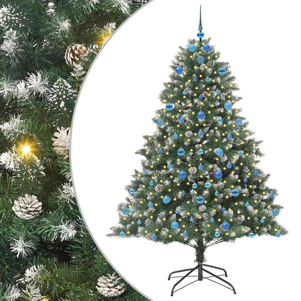 Artificial Christmas Tree Green 210 cm PVC, plastic and steel