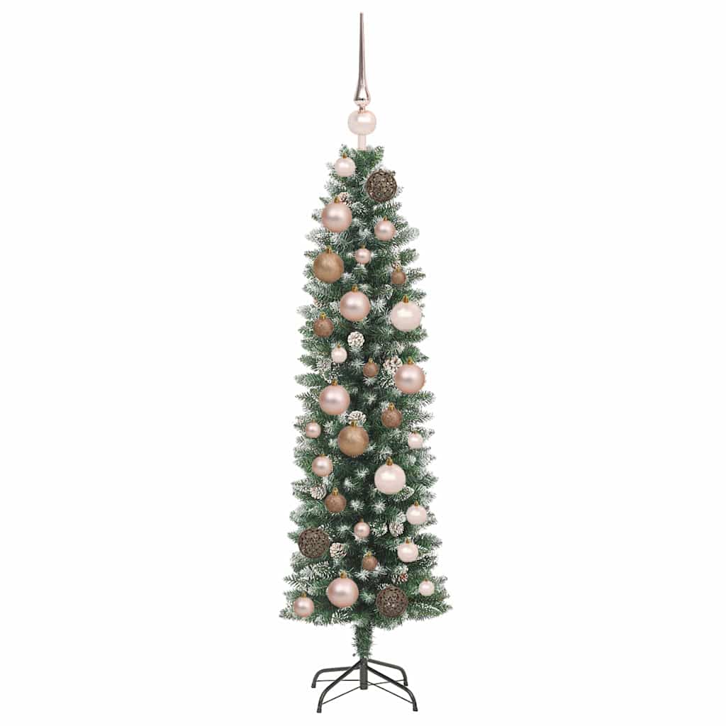 Dirbtinis lieknas Kalėdų medis su 150 LED Žalia ir balta 120 cm
