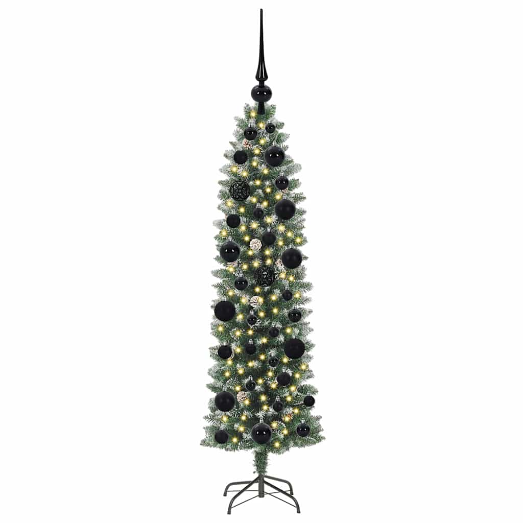 Dirbtinis lieknas Kalėdų medis Žalia ir balta 120 cm