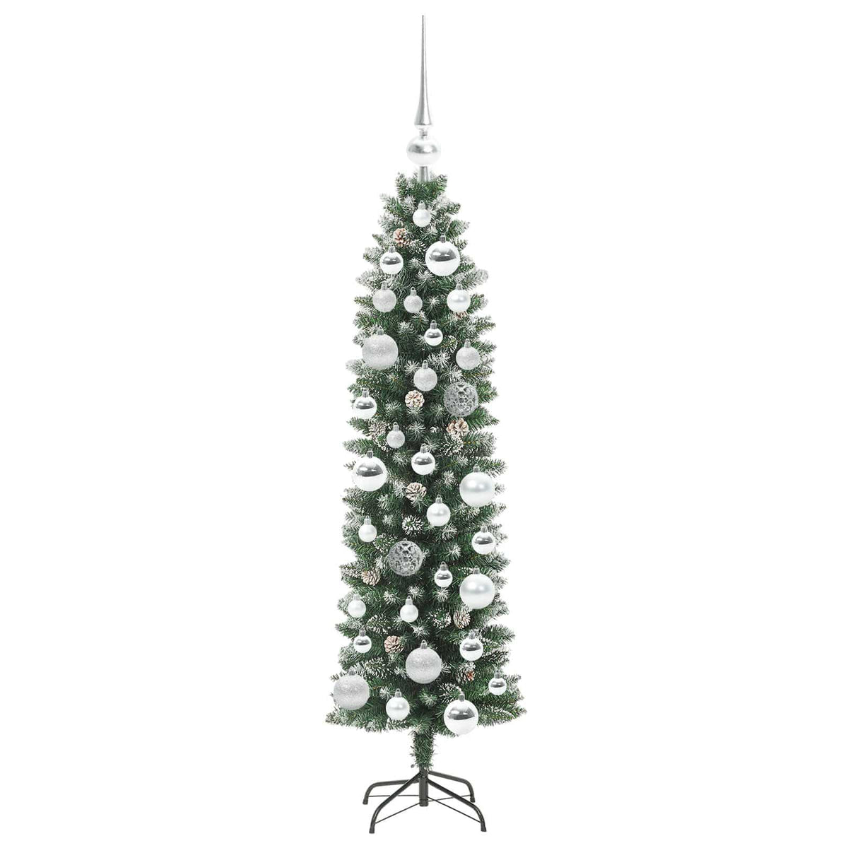 Dirbtinis lieknas Kalėdų medis Žalia ir balta 120 cm