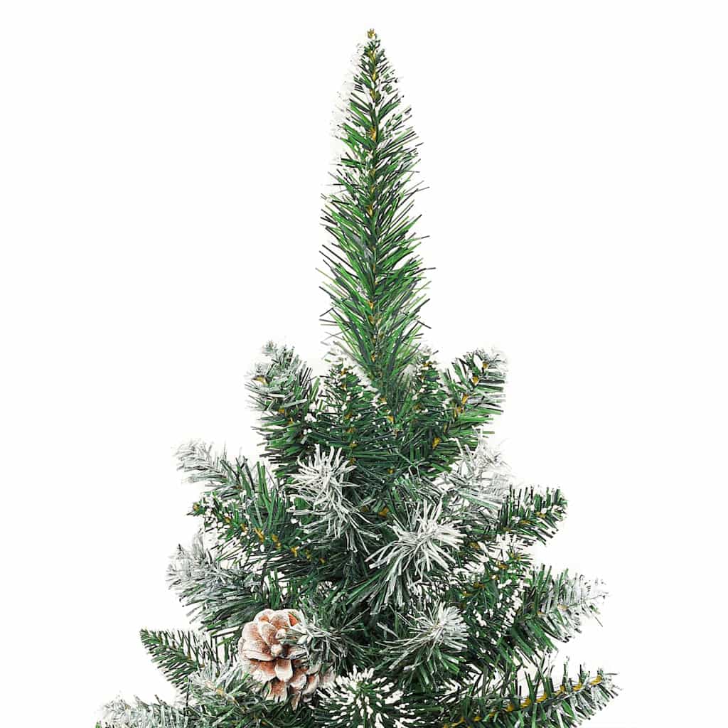 Dirbtinis lieknas Kalėdų medis Žalia ir balta 180 cm