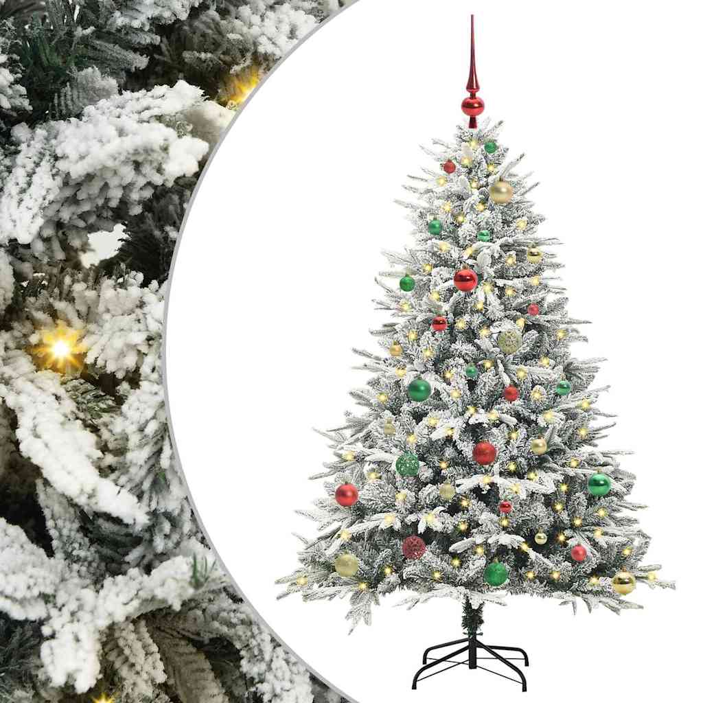 Artificial Pre-Lit Christmas Tree with Baubles Set