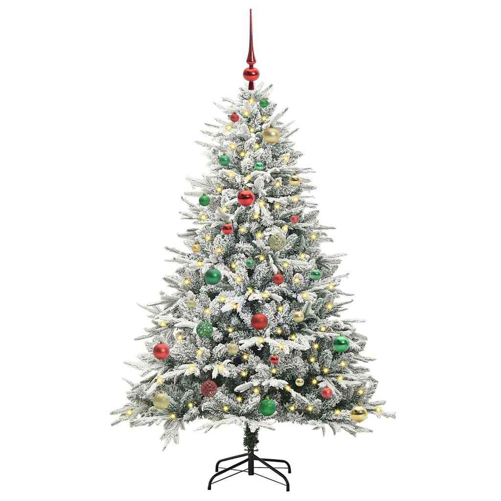 Artificial Pre-Lit Christmas Tree with Baubles Set