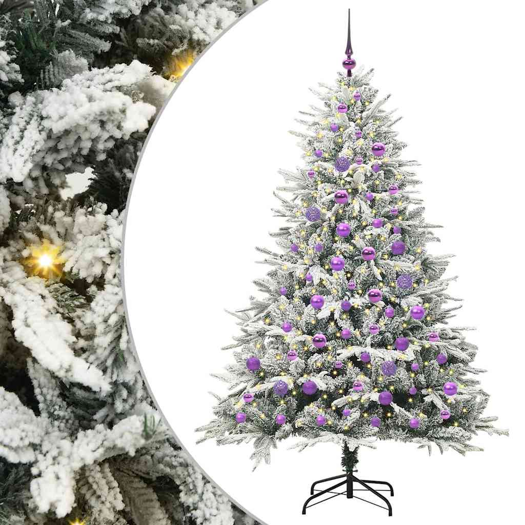 Mākslīgi izgaismota Ziemassvētku eglīte HOLLOW WINTER ar bumbu komplektu