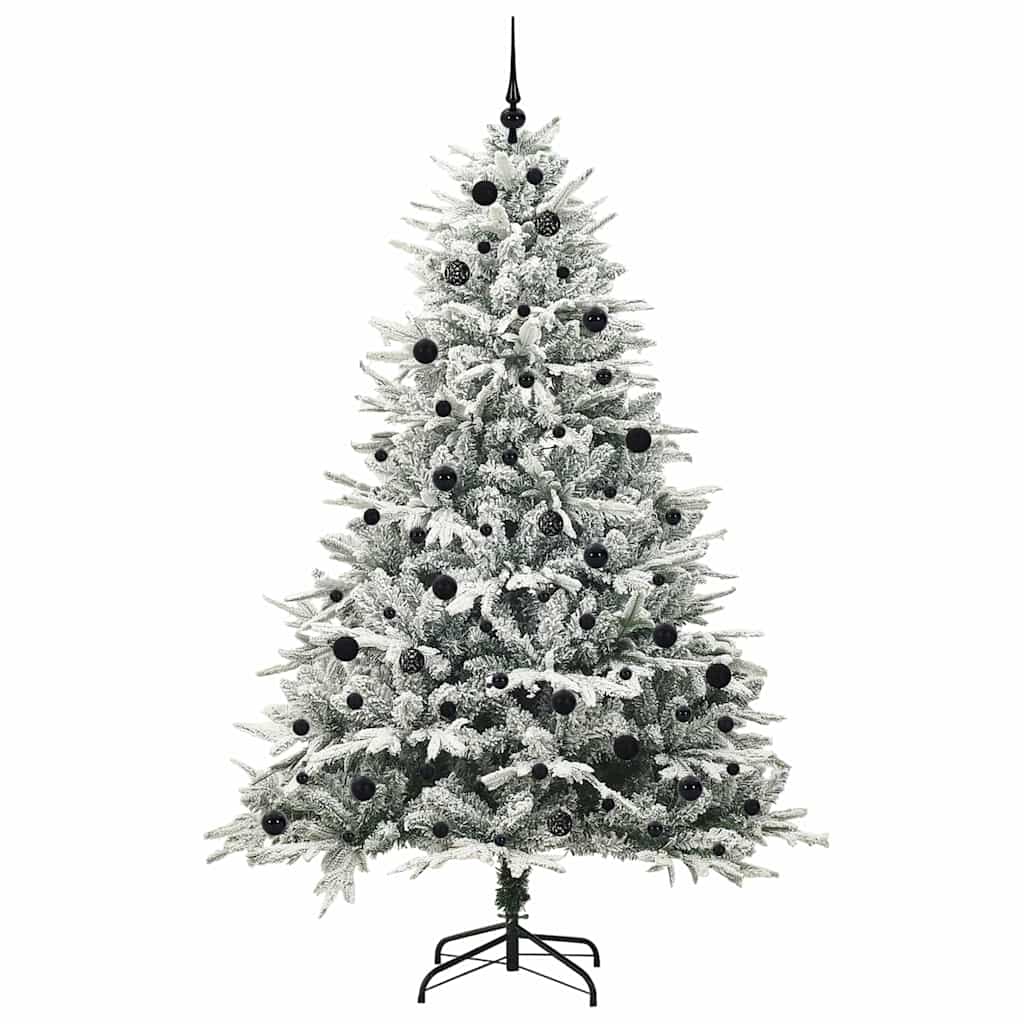 Dirbtinis iš anksto apšviestas Kalėdų medelis su kamuoliukų rinkiniu