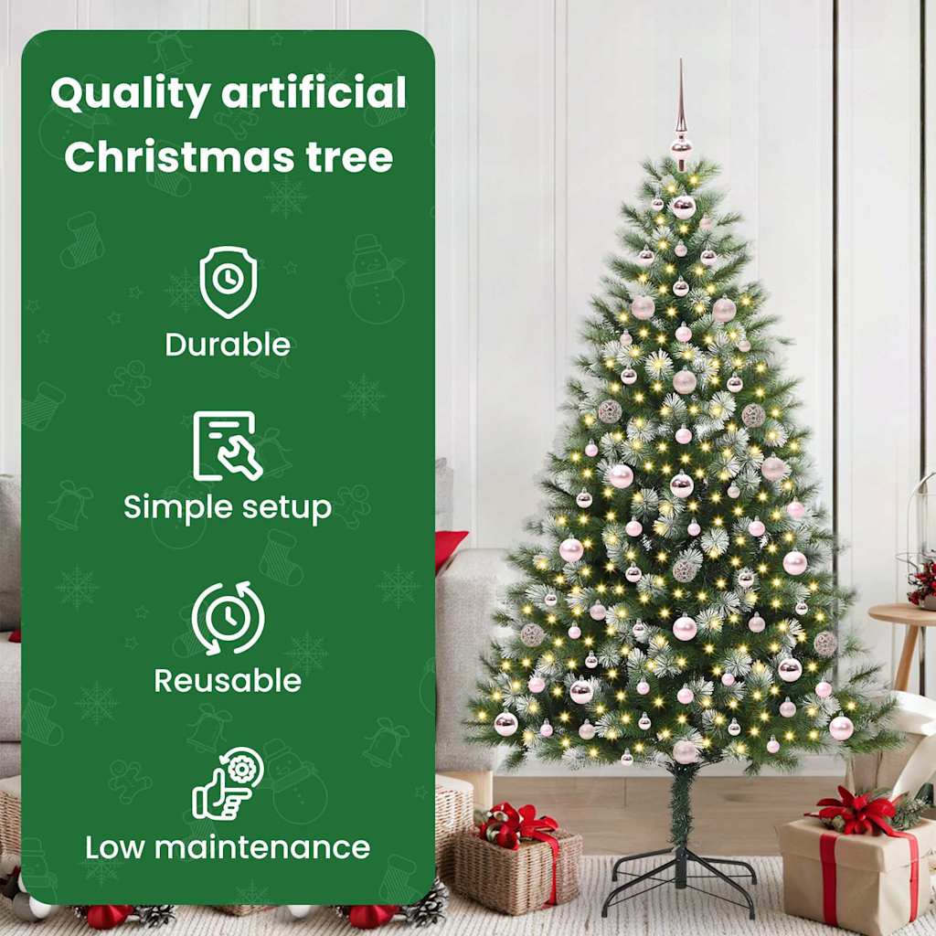 Artificial Flexible Christmas tree DREAM CRYSTAL, with padded snow, 180 cm.