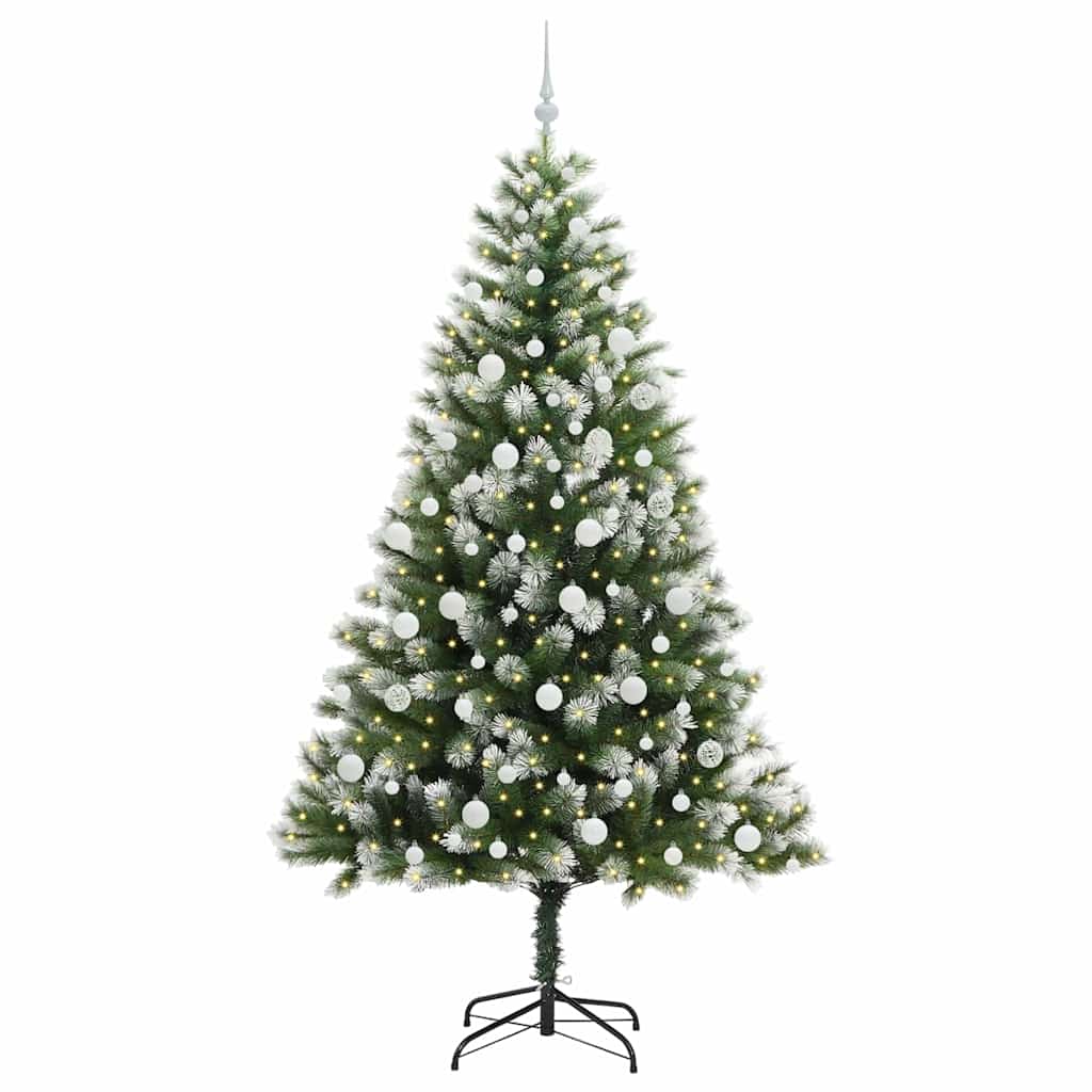 Dirbtinis Lankstus Kalėdų medis su paminkštintu sniegu 210 cm
