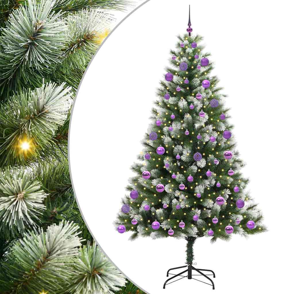 Dirbtinis Lankstus Kalėdų medis su paminkštintu sniegu 210 cm