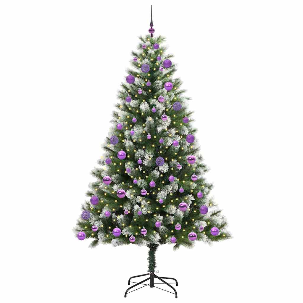 Dirbtinis Lankstus Kalėdų medis su paminkštintu sniegu 210 cm