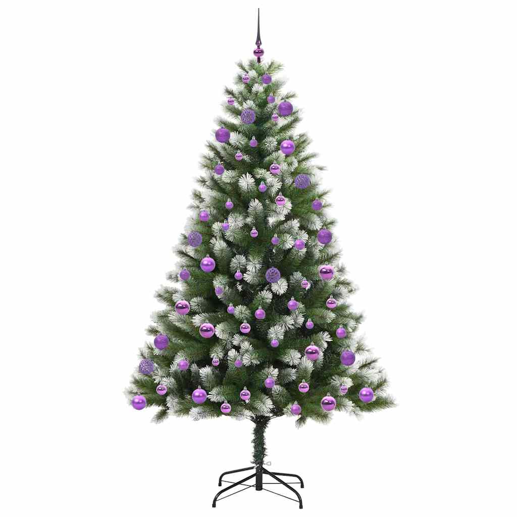 Dirbtinis Lankstus Kalėdų medis su paminkštintu sniegu 210 cm