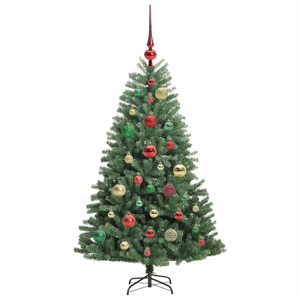 Mākslīgā salokāmā Ziemassvētku eglīte zaļa 120 cm PVC un metāls