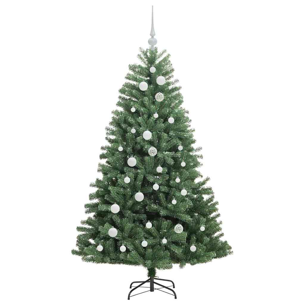 Mākslīgā salokāmā Ziemassvētku eglīte zaļa 150 cm PVC un metāls