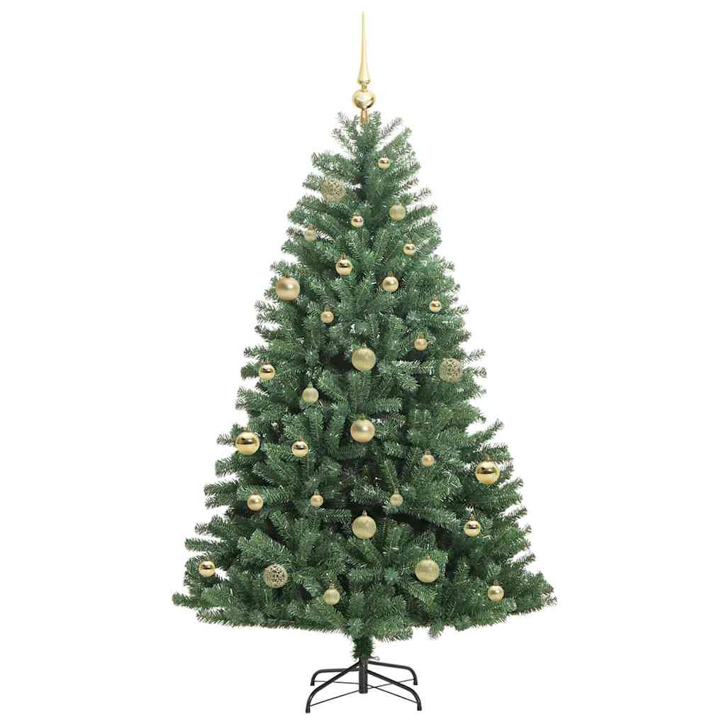 Mākslīgā salokāmā Ziemassvētku eglīte zaļa 150 cm PVC un metāls