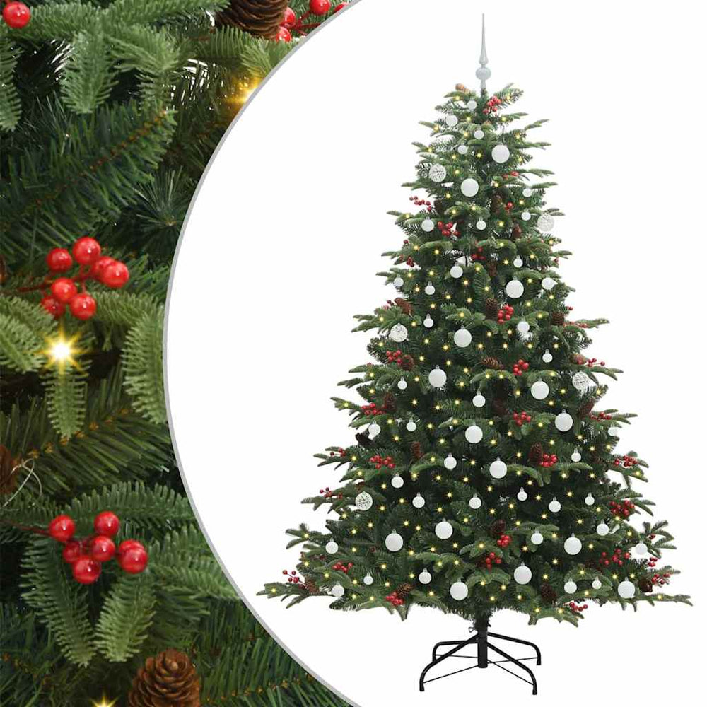 Artificial Christmas Tree Green 210 cm PVC and Metal and Plastic