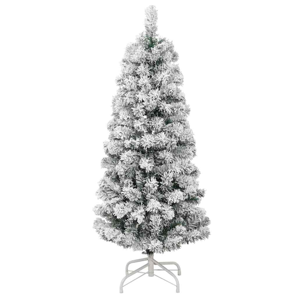 Mākslīgā saliekamā Ziemassvētku eglīte, zaļa un balta, 120 cm