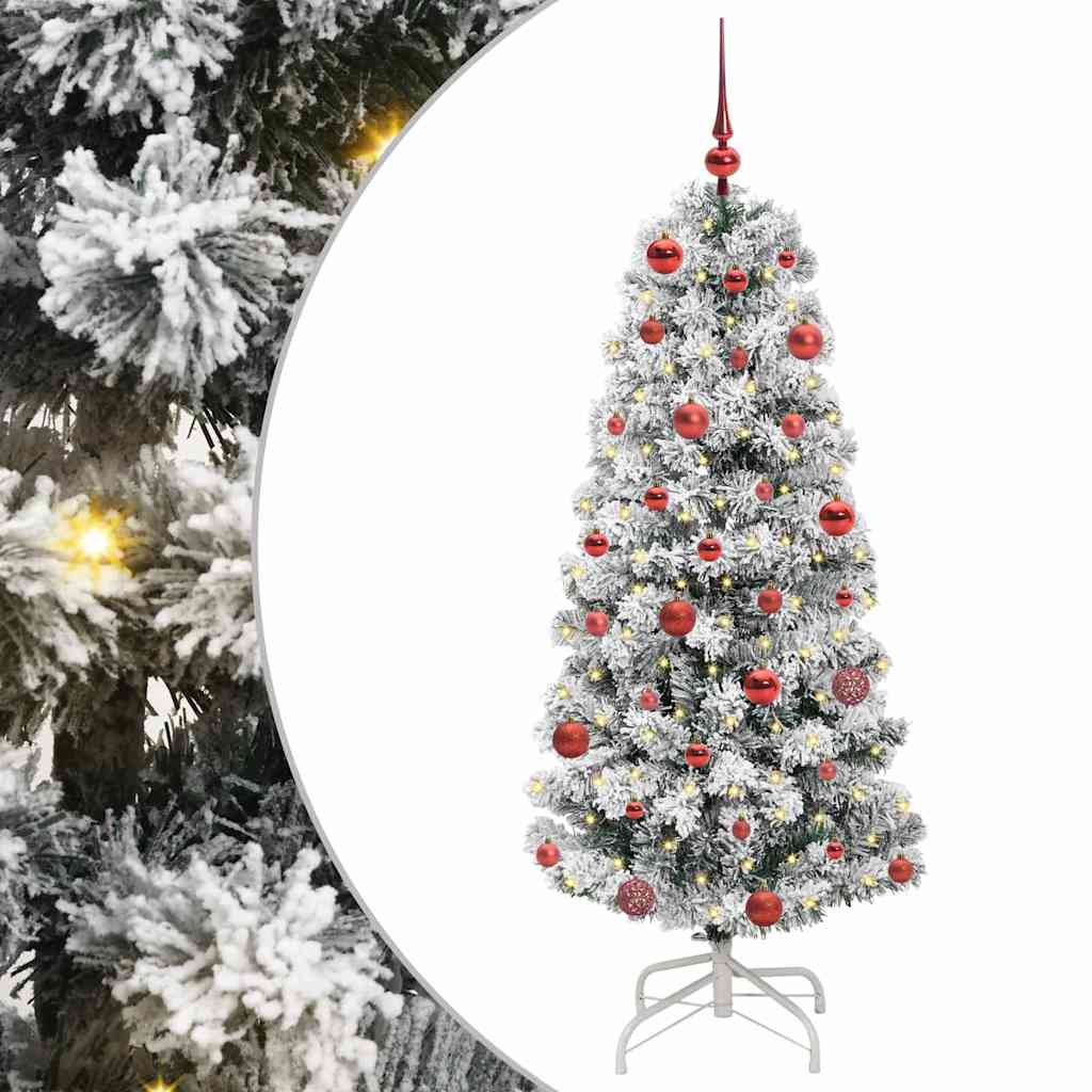 Dirbtinė Sulankstoma Kalėdų Eglutė Žalia ir balta 150 cm
