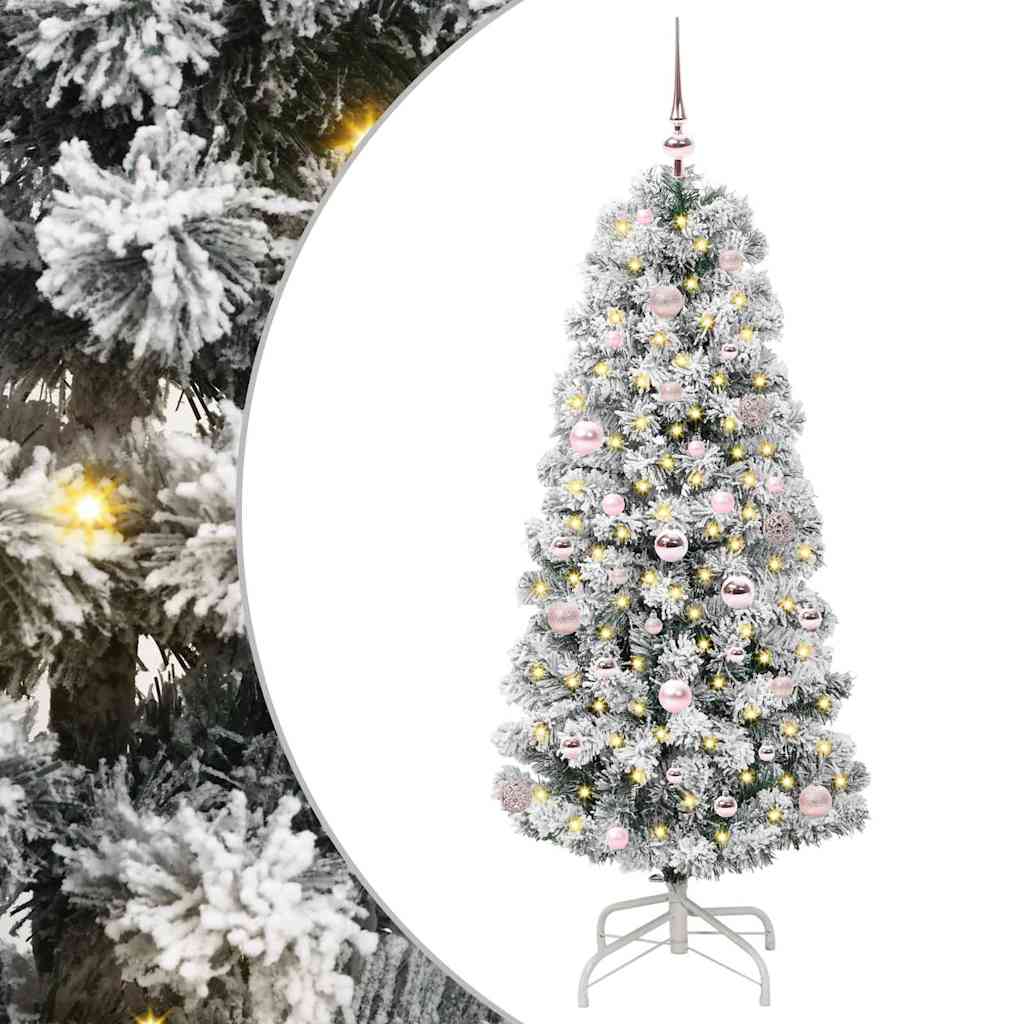 Dirbtinė Sulankstoma Kalėdų Eglutė Žalia ir balta 150 cm