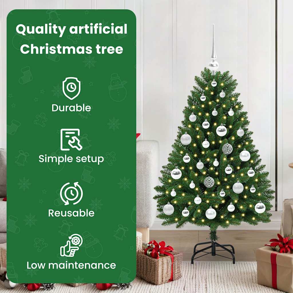 Dirbtinė Kalėdų eglutė su 150 LED Žalia 120 cm PVC ir metalas