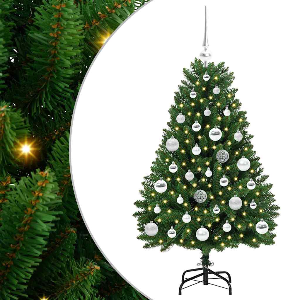 Artificial Christmas Tree with 150 LED Green 120 cm PVC and Metal