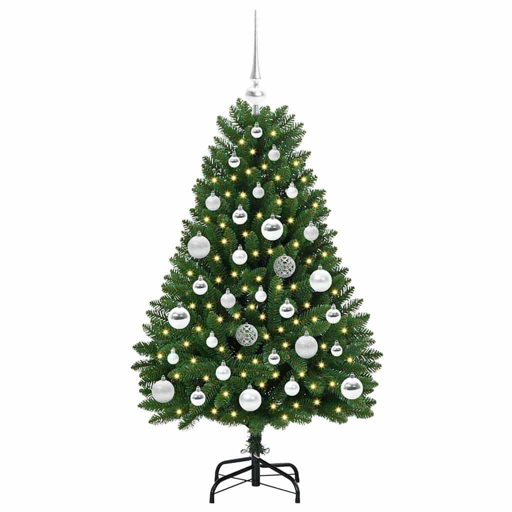 Artificial Christmas Tree with 150 LED Green 120 cm PVC and Metal
