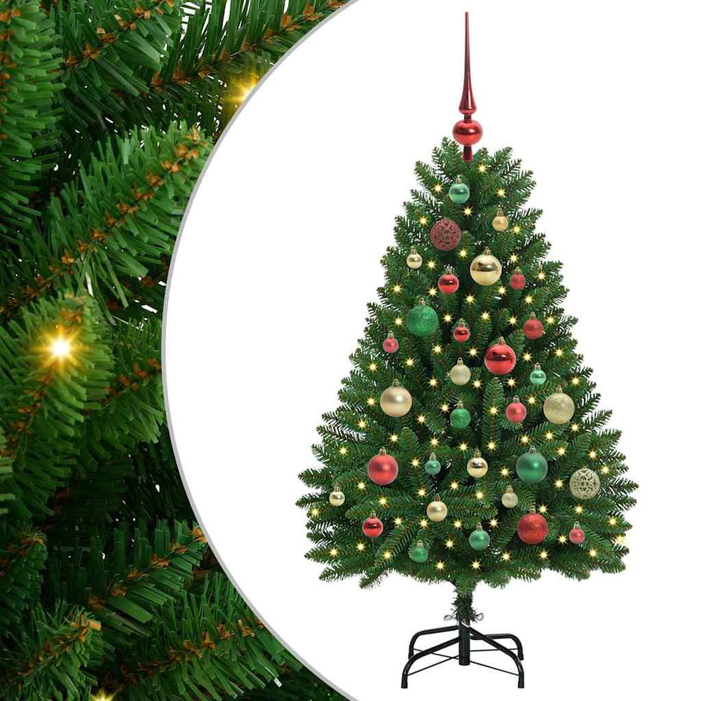 Artificial Christmas Tree with 150 LED Green 120 cm PVC and Metal