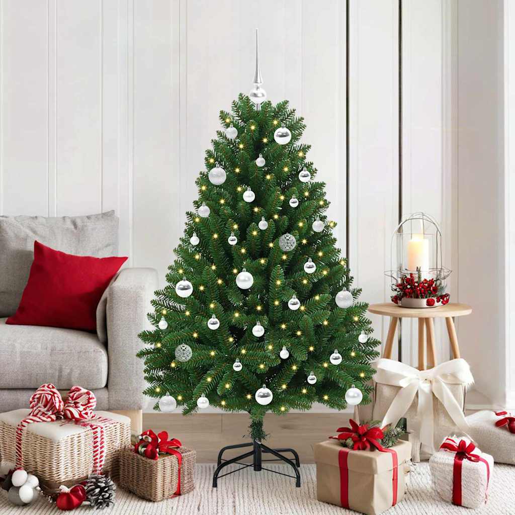Artificial Christmas Tree with 150 LED Green 150 cm PVC and Metal