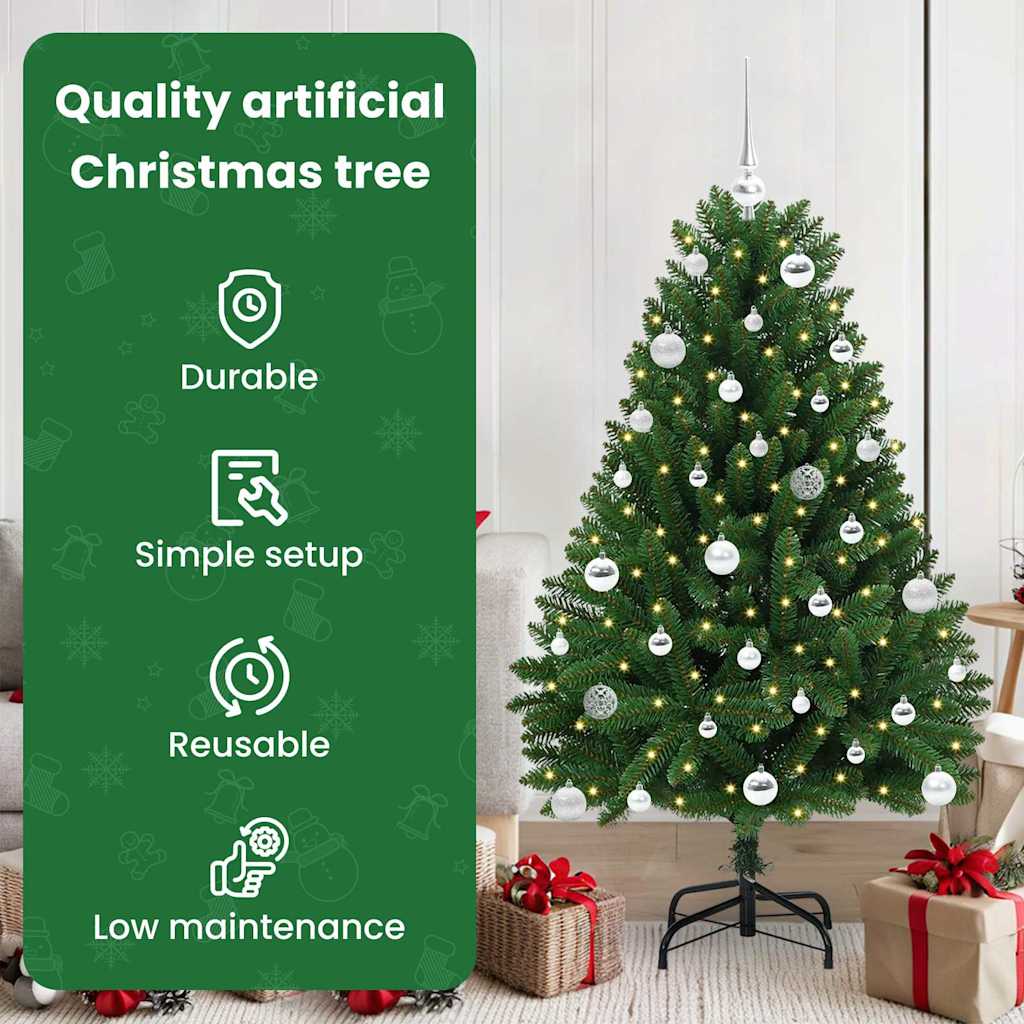 Dirbtinė Kalėdų eglutė su 150 LED Žalia 150 cm PVC ir metalas
