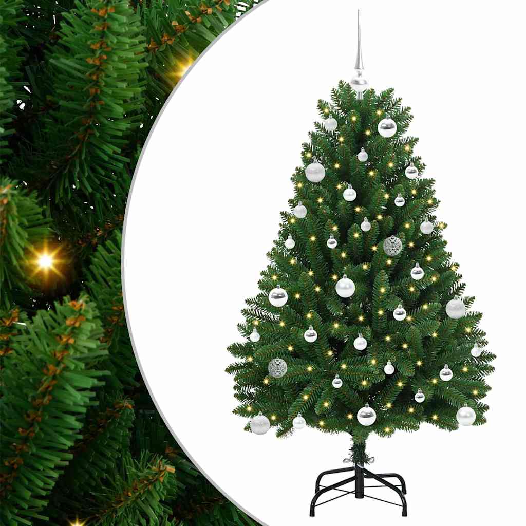 Artificial Christmas Tree with 150 LED Green 150 cm PVC and Metal