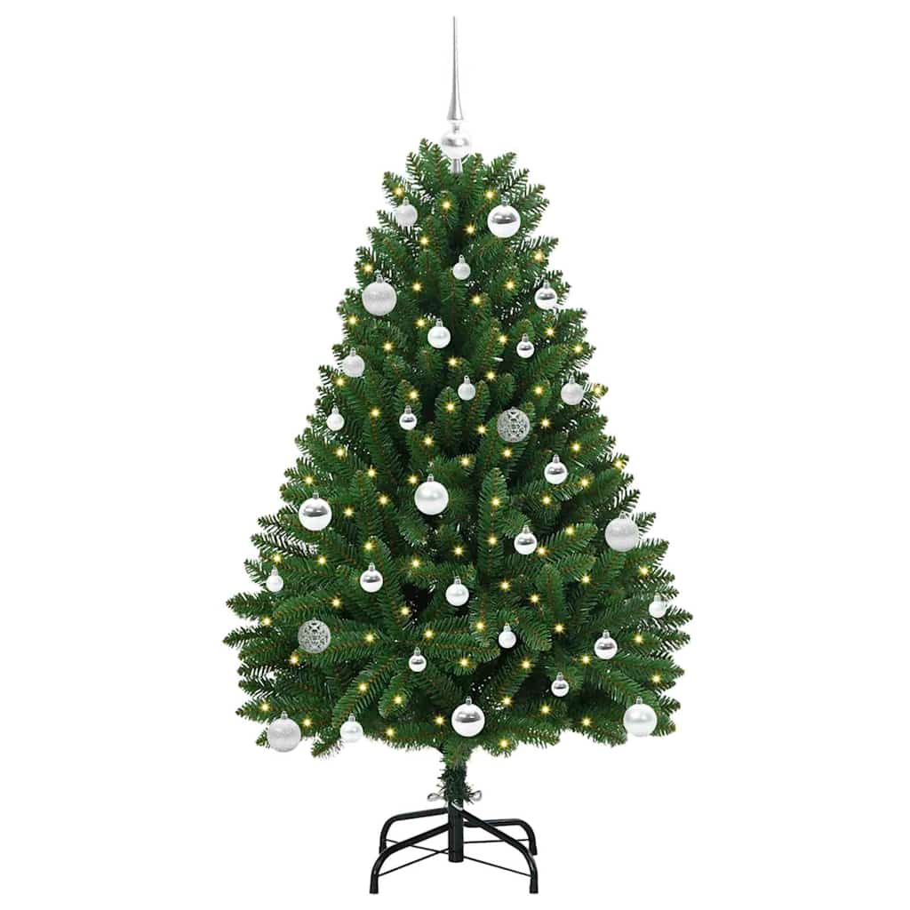 Artificial Christmas Tree with 150 LED Green 150 cm PVC and Metal