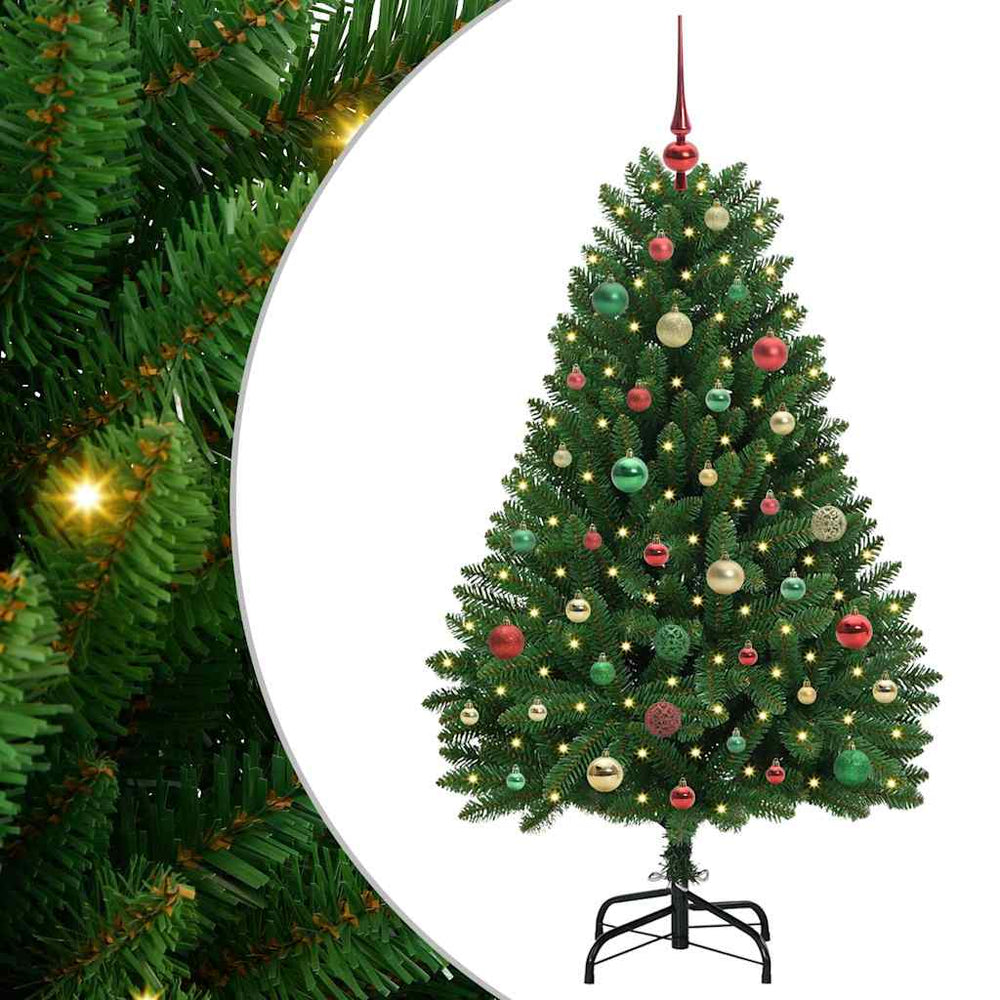 Artificial Christmas Tree with 150 LED Green 150 cm PVC and Metal