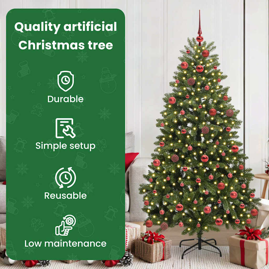 Dirbtinė Kalėdų eglutė su 300 LED Žalia 180 cm PVC ir metalas