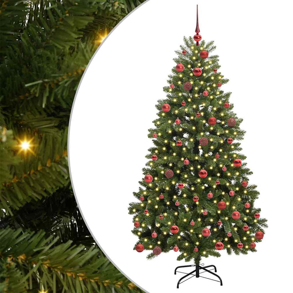 Dirbtinė Kalėdų eglutė su 300 LED Žalia 180 cm PVC ir metalas