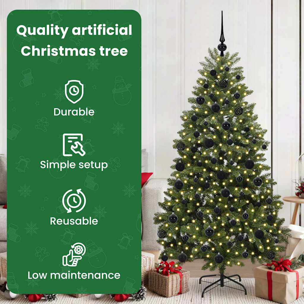 Dirbtinė Kalėdų eglutė su 300 LED Žalia 180 cm PVC ir metalas
