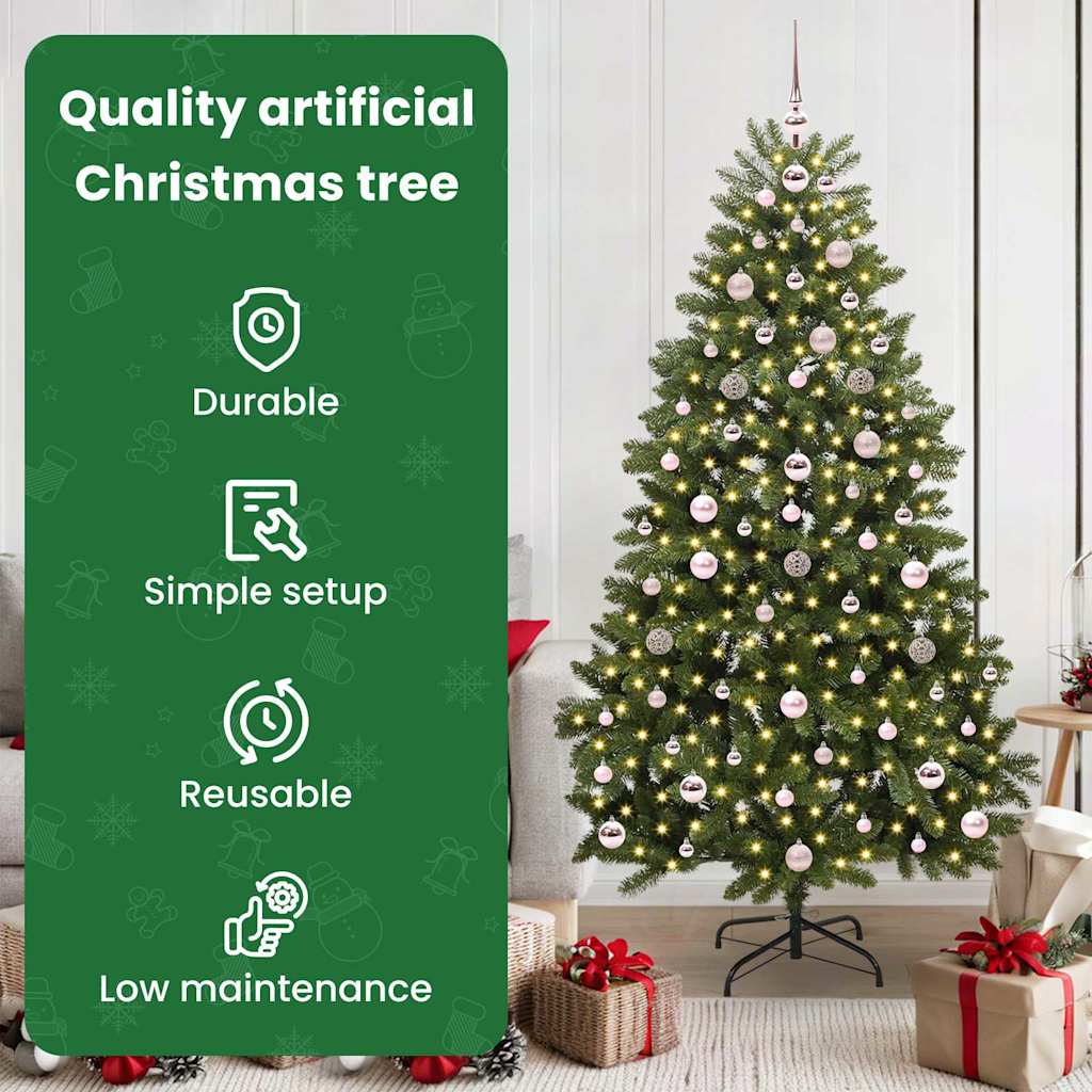 Dirbtinė Kalėdų eglutė su 300 LED Žalia 180 cm PVC ir metalas