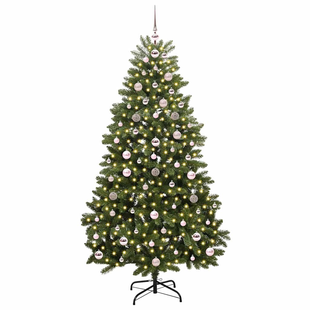 Dirbtinė Kalėdų eglutė su 300 LED Žalia 180 cm PVC ir metalas