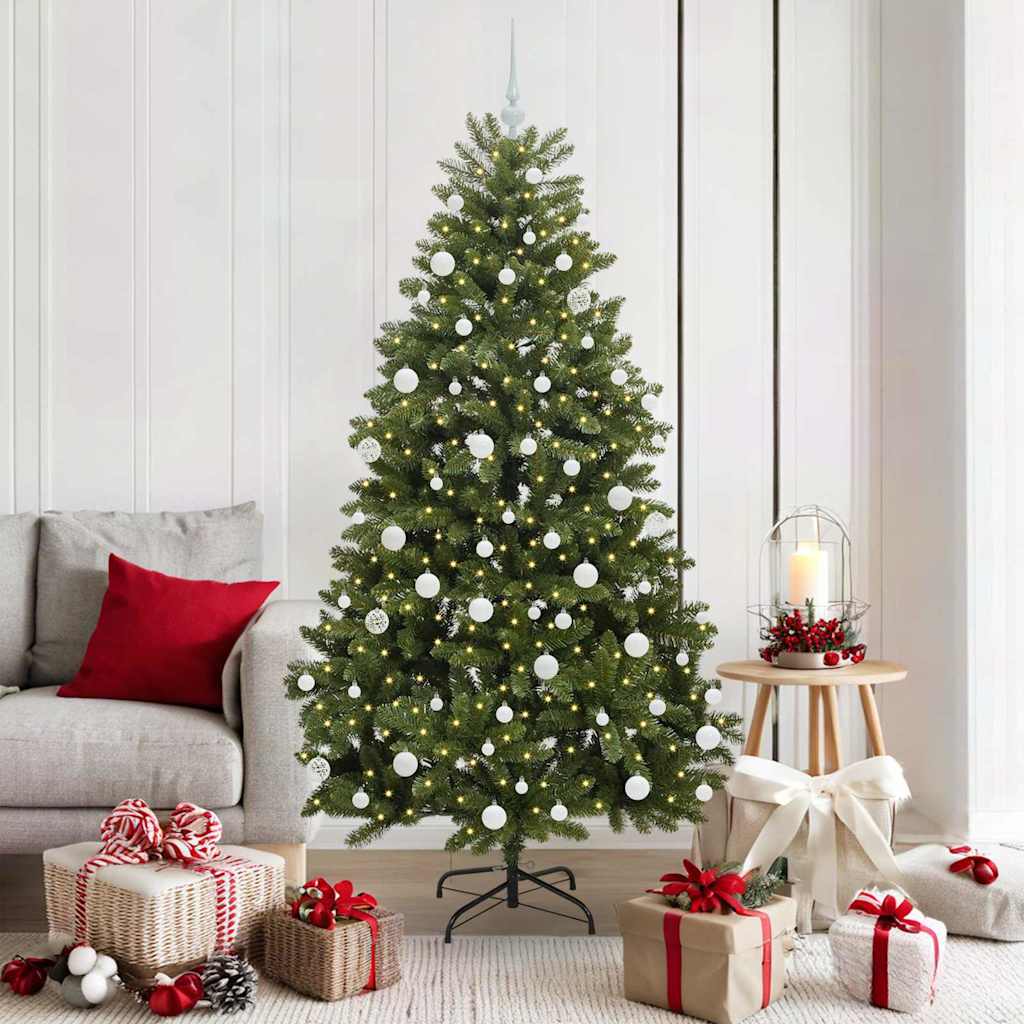 Dirbtinė Kalėdų eglutė su 300 LED Žalia 180 cm PVC ir metalas