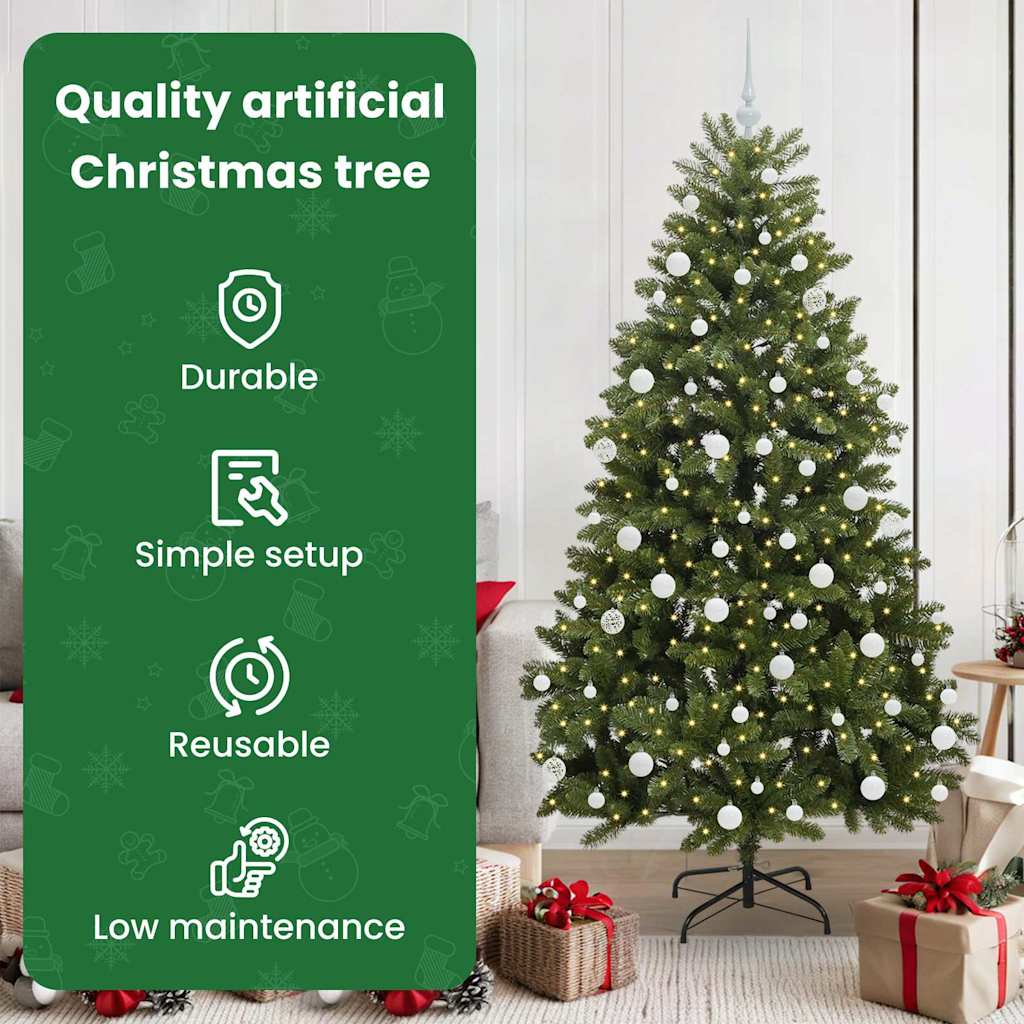 Dirbtinė Kalėdų eglutė su 300 LED Žalia 180 cm PVC ir metalas