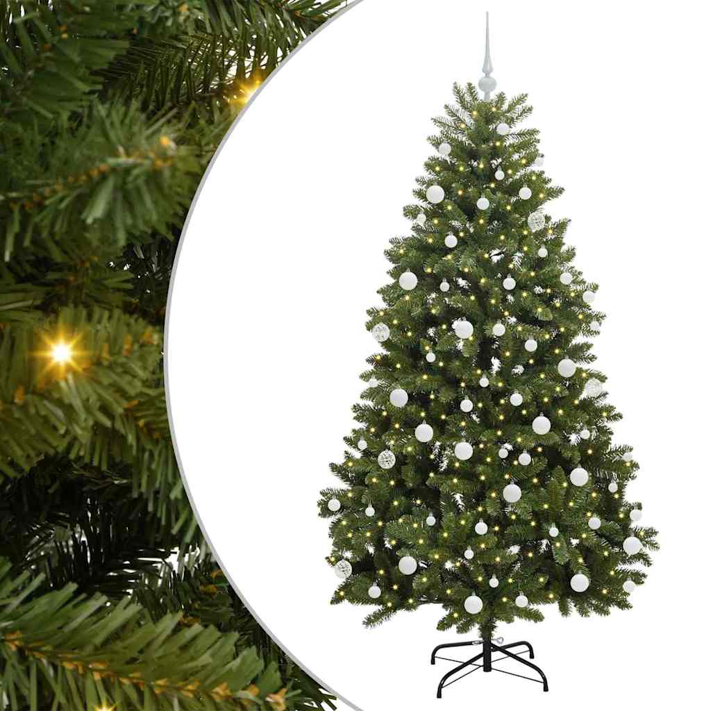 Dirbtinė Kalėdų eglutė su 300 LED Žalia 180 cm PVC ir metalas