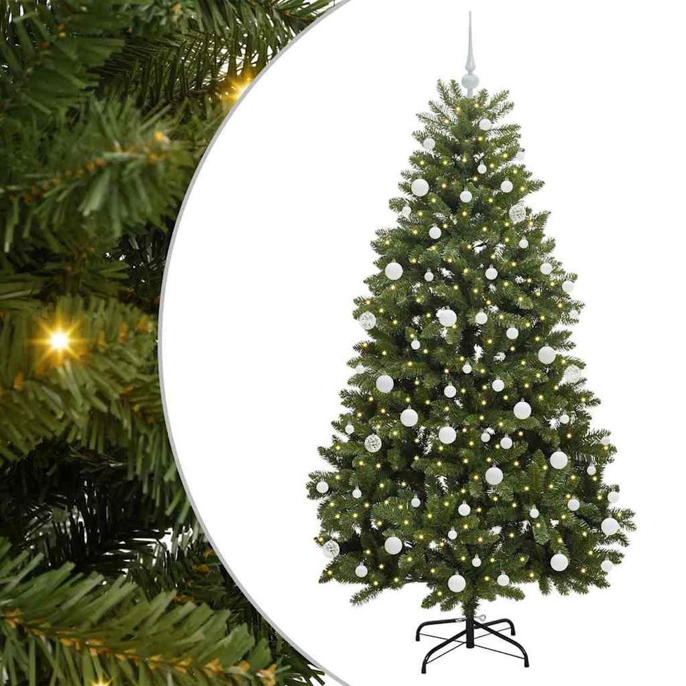 Dirbtinė Kalėdų eglutė su 300 LED Žalia 180 cm PVC ir metalas