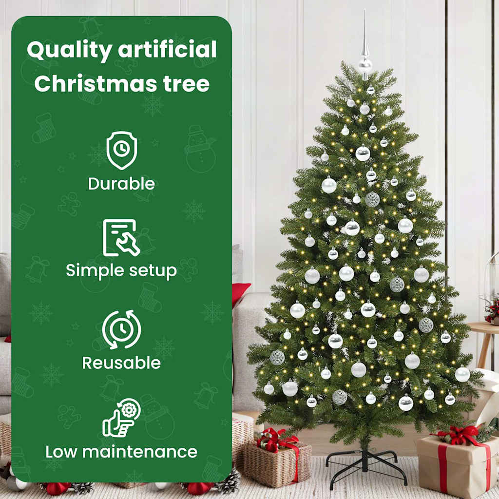 Dirbtinė Kalėdų eglutė su 300 LED Žalia 180 cm PVC ir metalas