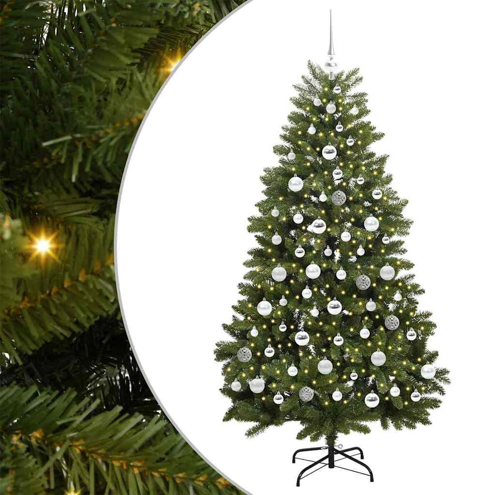 Dirbtinė Kalėdų eglutė su 300 LED Žalia 180 cm PVC ir metalas