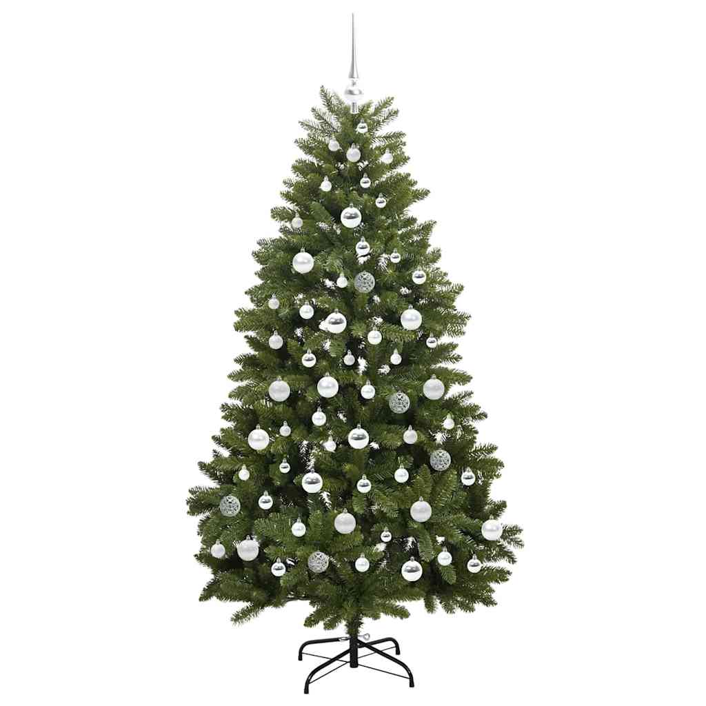Artificial Christmas Tree with 300 LEDs Green 180 cm PVC and Metal