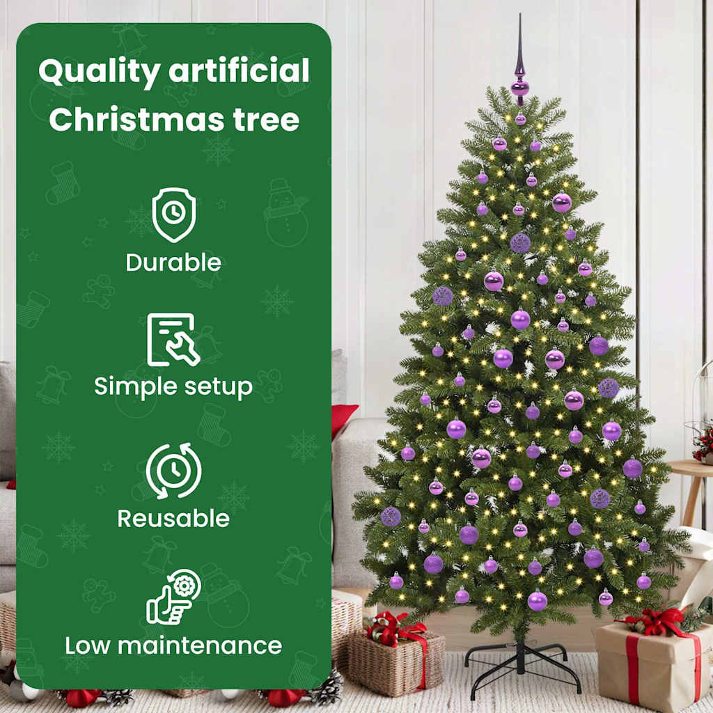 Dirbtinė Kalėdų eglutė su 300 LED Žalia 180 cm PVC ir metalas