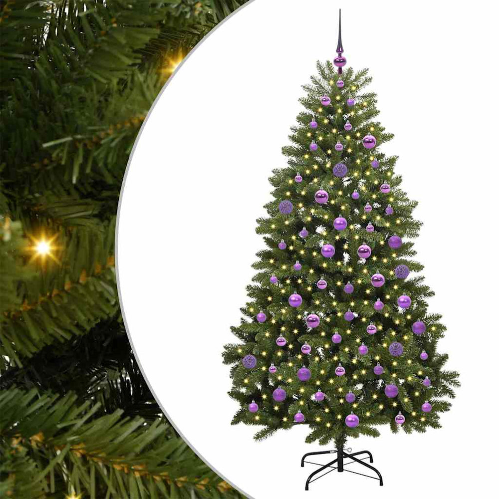 Dirbtinė Kalėdų eglutė su 300 LED Žalia 180 cm PVC ir metalas