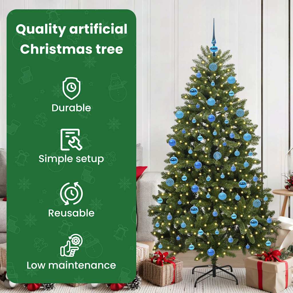 Dirbtinė Kalėdų eglutė su 300 LED Žalia 180 cm PVC ir metalas