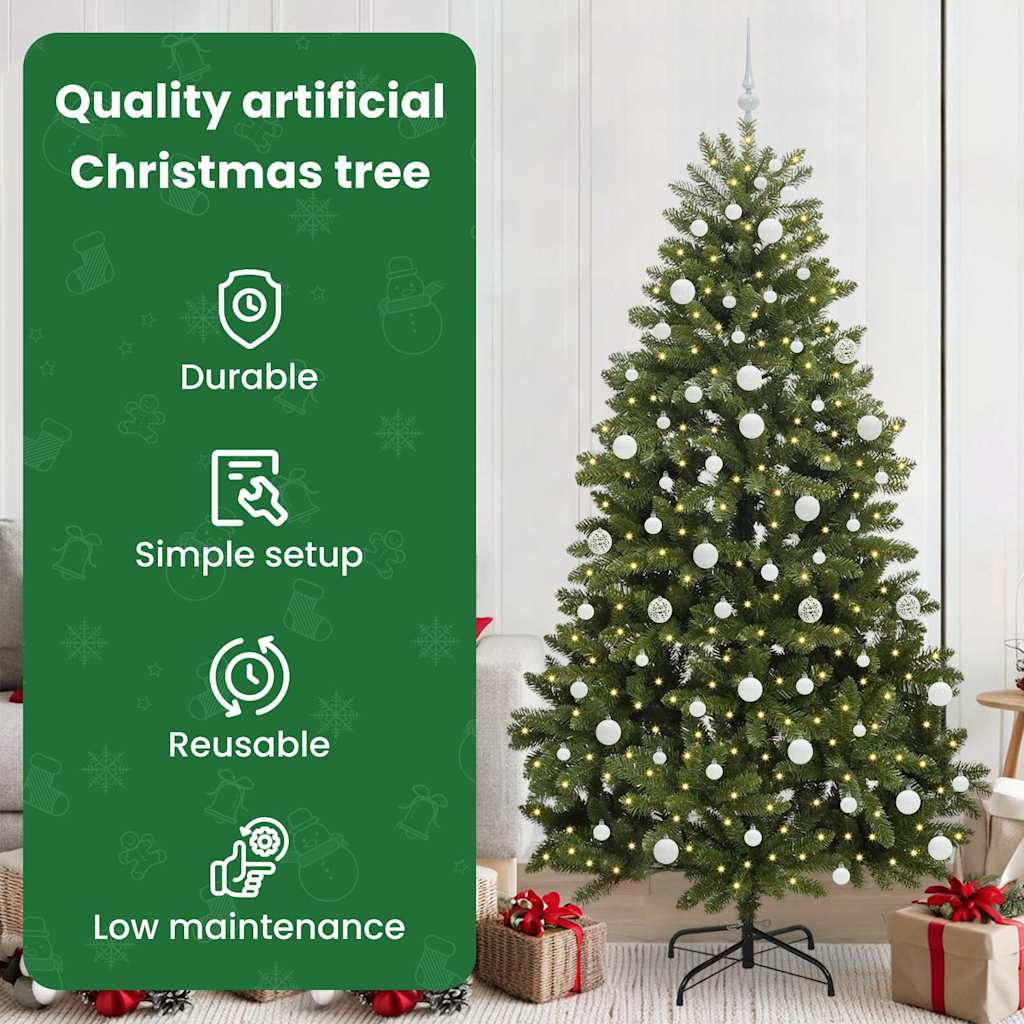Dirbtinė Kalėdų eglutė su 300 LED Žalia 210 cm PVC ir metalas